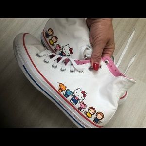 Converse Hello Kitty High Tops US Women’s Size 10. Only worn once.